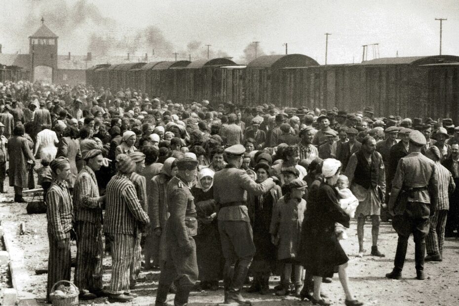 Selection on the ramp at Auschwitz Birkenau, 1944 (Auschwitz Album)