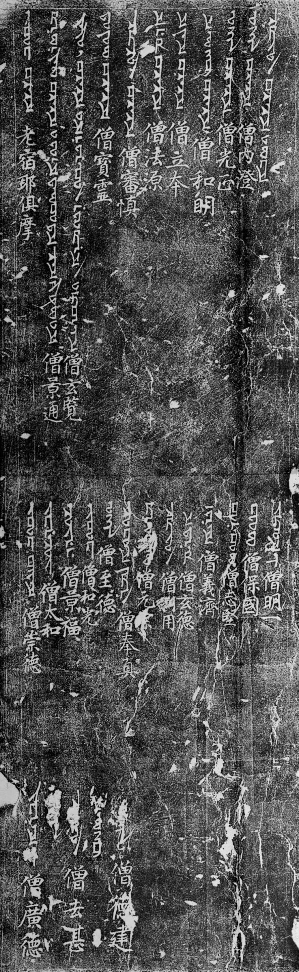 The Syriac (Estrangela) inscription carved on the stele