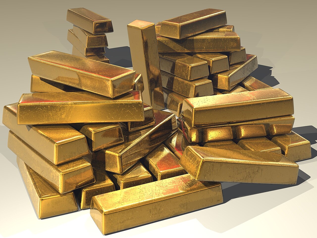 Stock photo of gold bars. The gold moved under Operation Fish was stored in the Bank of Canada's vaults in the form of standard 400-ounce bars.