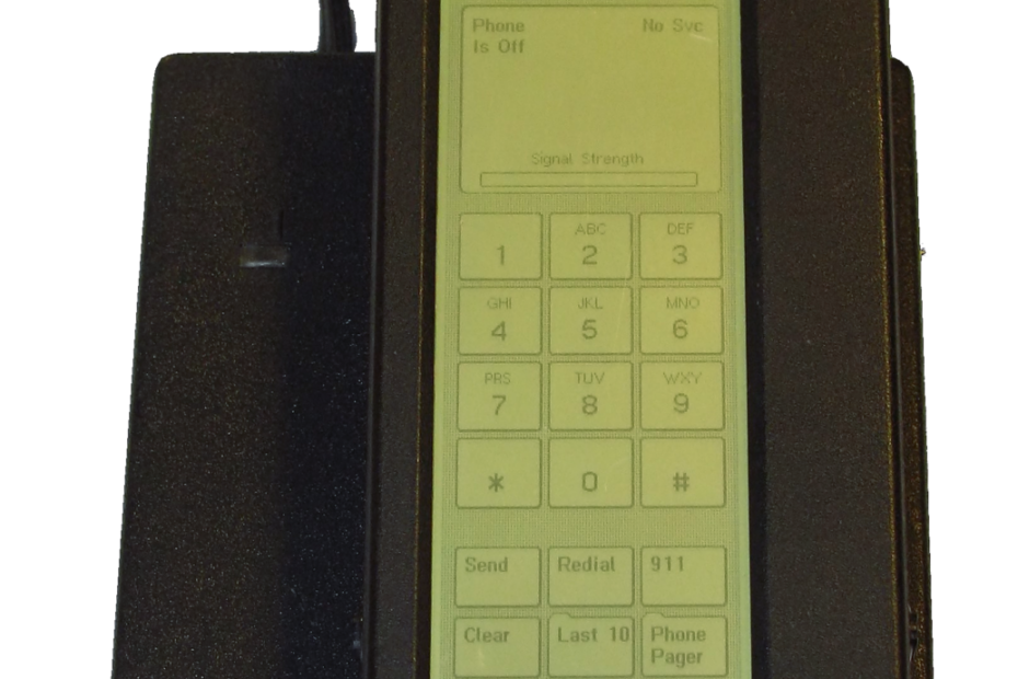 1994년 출시된 IBM 사이먼 실물 사진. 4.5인치 저항식 터치스크린과 키패드가 보인다.