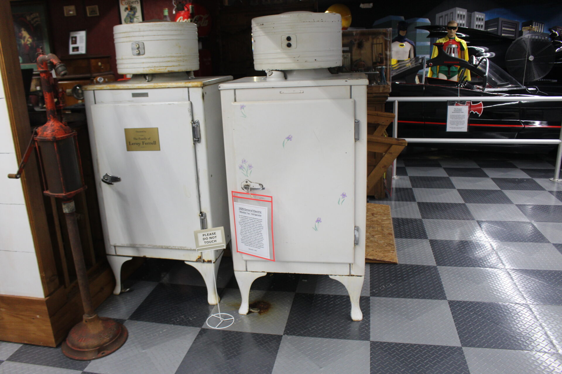 A 1929 General Electric Monitor-Top household refrigerator